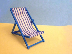 mini deck chair model furniture beach deckchair miniature seaside seat seating 3d print model - Mito3D