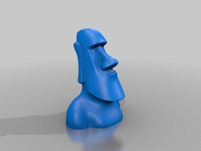 à fond plat moai sculptures l'île de pâques remix statue 3d print model - Mito3D