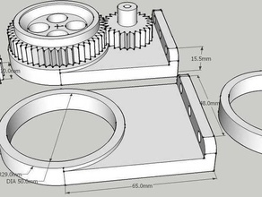 kinda simple gear mount drive assembly diy sketchup sprocket 3d print model - Mito3D
