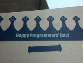 programmers day crown costume hat laser cutter paper papercraft tag board 3d print model - Mito3D