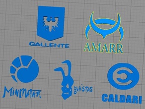eve online faction logos des signes amarr caldari gallente minmatar 3d print model - Mito3D