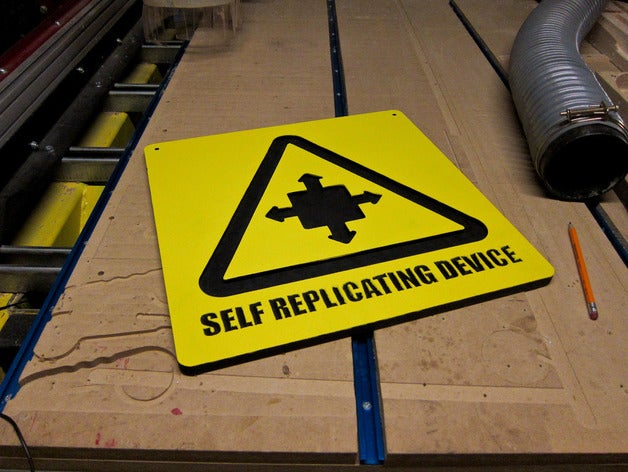 uyarı işareti kendini kopyalayan cihaz diğer sanat 3D print model - Mito3D