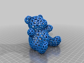 urso de pelúcia voronoi estilo esculturas 3d print model - Mito3D
