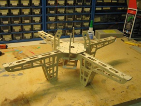 murkelcopter quad copter cadre d'autres la cnc coupeur de laser modèle quadricoptère quadrocopter rc modell 3d print model - Mito3D
