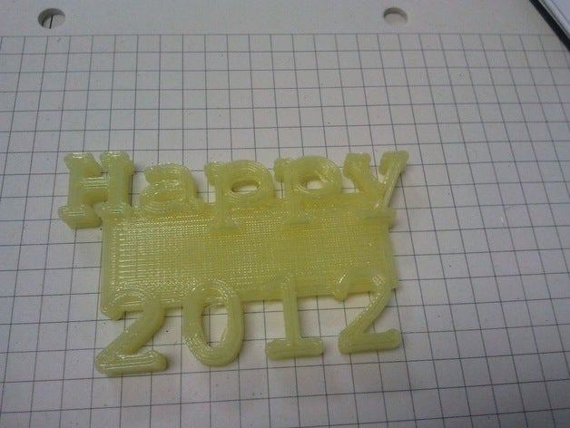 happy 2012 andere 3d-Namen 3D print model - Mito3D