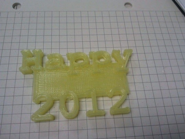 feliz 2012 otros 3d nombres 3D print model - Mito3D