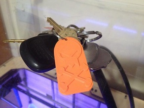 officiel coeur du chaos trousseau de clés porte-clés mort sur deux tibias logo crâne 3d print model - Mito3D