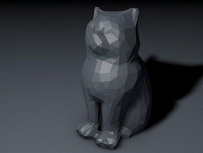 low poly marketbot laser cat sculptures 3d print model - Mito3D