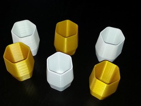 Sechskant-cup Container einfach 3d print model - Mito3D