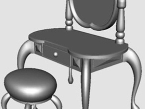 vaidade tabela de fezes outros cadeira casa boneca destaque playset brinquedo 3d print model - Mito3D