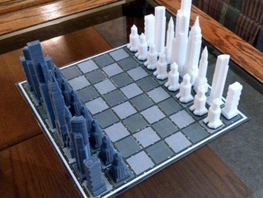 chess gökdelen buildings structures 30 bishop center chrysler columbia empire ge hearst king knight koin pawn queen rock rook state tower willis 3d print model - Mito3D