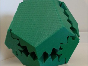 screwless dodecahedron gears interactive art 3d print model - Mito3D