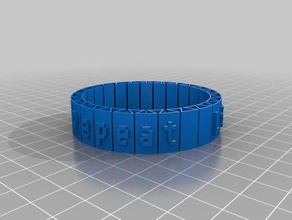 viver de rir amor repita flexível pulseira pulseiras personalizado 3d print model - Mito3D
