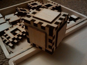 puzzle box d'autres le conteneur coupeur de laser lasercut jouet bois labyrinthe l'énigme 3d print model - Mito3D