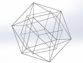 icosahedron inscribed cube model rudolf labans space harmony theory art dance polyhedra 3d print model - Mito3D