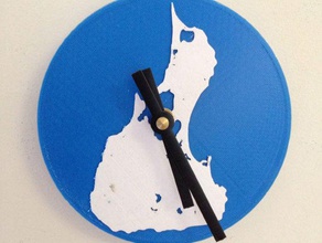 block island reloj decoración dualstrution mapa 3d print model - Mito3D