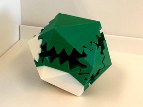 screwless icosahedron gears interactive art 3d print model - Mito3D