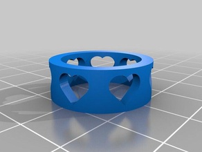 7 özel kalp yüzük ölçümü 3d print model - Mito3D
