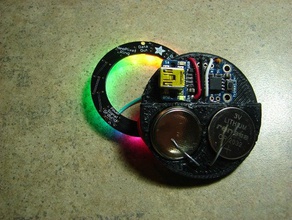 2x cr2032 batterie monture led bouton de chemise les pièces monnaie badges buton cellule neopixel 3d print model - Mito3D