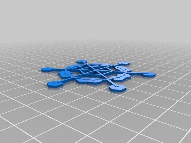 my customized snowflake 2d art 3D print model - Mito3D