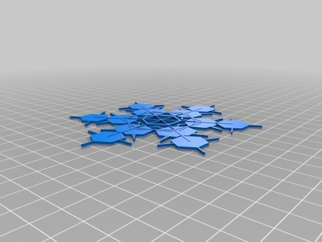 my customized snowflake 2d art 3D print model - Mito3D