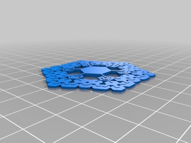 my customized snowflake 2d art 3D print model - Mito3D