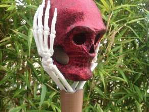 skull pole costume halloween human skeleton staff 3d print model - Mito3D