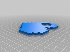 8-bit cœur pièce manquante 2d 3d print model - Mito3D