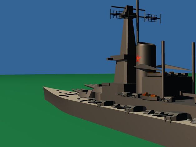 soviet battleship stalin vehicles 3D print model - Mito3D