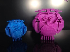 makergeekscom blinky 8-bit owl animals 3d print model - Mito3D