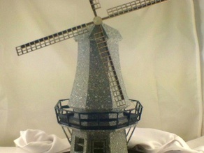 dutch style windmill laser cut blade buildings structures 3d print model - Mito3D