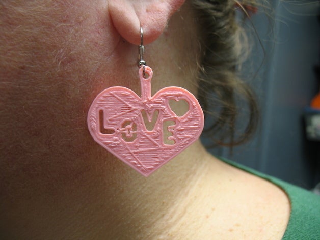 love other jewelry earring 3D print model - Mito3D