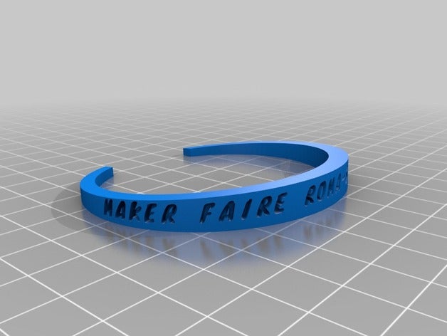 maker faire roma ng pulseiras personalizado 3D print model - Mito3D