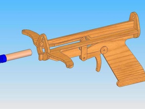 nerf de la croix-bow d'autres fastenerless plat arme à feu laser lasercut coupeur bande caoutchouc jouet 3d print model - Mito3D