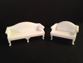 miniatura queen anne divano altri 12 1-0 124 1to24scale casa delle bambole mobili playset toscale vittoriano 3d print model - Mito3D