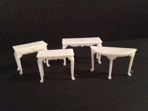 miniature queen anne sofa tables other 12 1-0 1to24scale dollhouse furniture playset toscale 3d print model - Mito3D