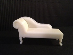 miniature queen anne chaise lounge other 12 1-0 1to24scale dollhouse furniture playset toscale 3d print model - Mito3D