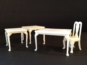 miniature de la reine anne tables salle à manger d'autres 124 1to24scale maison poupées le mobilier station jeux toscale 3d print model - Mito3D
