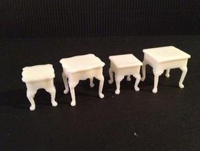 miniature queen anne end tables other 1to24scale dollhouse furniture toscale 3d print model - Mito3D