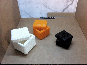 benzersiz dekore kutuları openscad kaplar rastgele ek tekil 3d print model - Mito3D