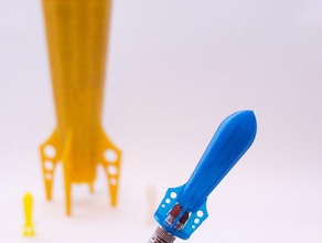 retro rocket cas de crayon outil les titulaires boîtes génial rentree lo-fi gratuite sci-fi l'espace 3d print model - Mito3D