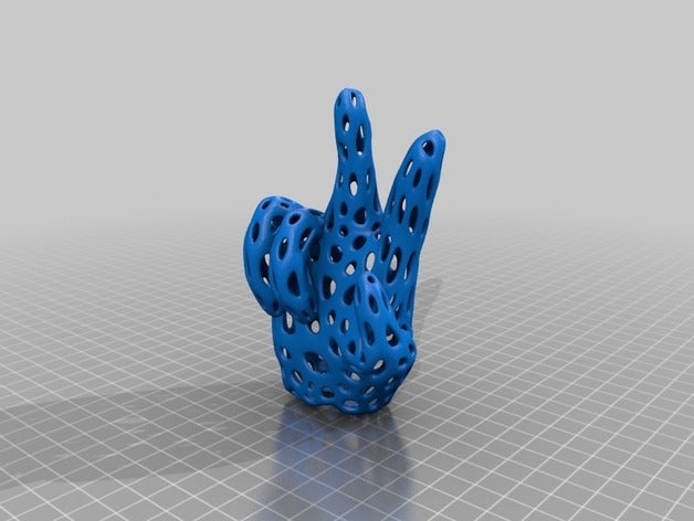 voronoi art hand victory 3D print model - Mito3D