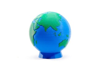 giant hollow two color world other 2color dual dualstrusion planet twocolor big globe replicator 3d print model - Mito3D