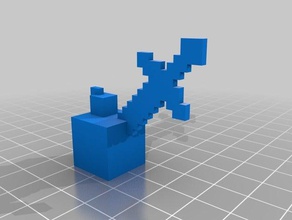 fez creeper, Eisen-Schwert video Spiele creeper minedraft 3d print model - Mito3D