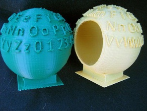 spherical font samplers other 3d print model - Mito3D