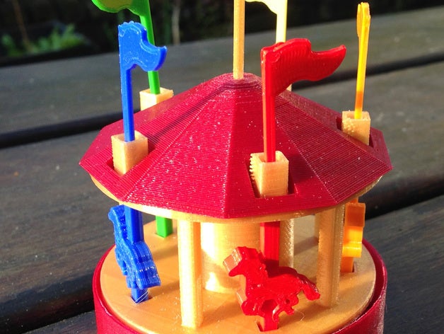 carousel different top flag mechanical toys 3D print model - Mito3D