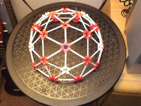 3d printed geodesic 2v dome parts kit construction toys v2 3d print model - Mito3D