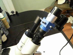microscopio fotocamera adattatore biologia 3d print model - Mito3D