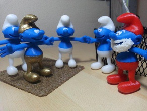 pitufo divide en partes de la impresión multicolor juguete juego accesorios azul blanco pitufos rebanada rodajas los 3d print model - Mito3D