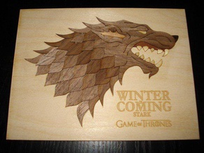 game thrones stark-Wappen andere lasercut Holz 3d print model - Mito3D
